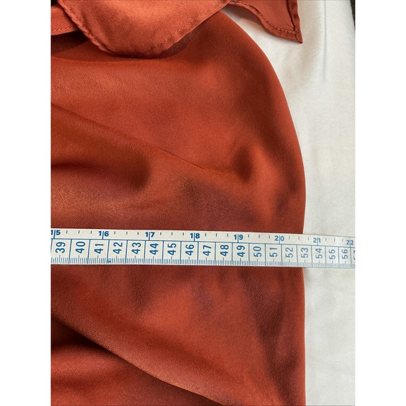 Big Hit Fashion Tie Front Midi Cocoon  Orange Copper Dress Size M - Picture 11 of 14